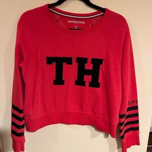 Tommy Hilfiger red cropped sweatshirt